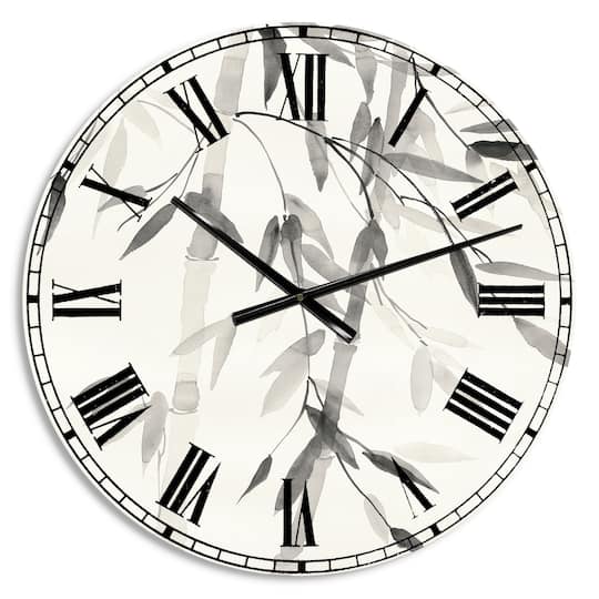 Designart 'Simplist Bamboo Leaves V Lodge Wall Clock